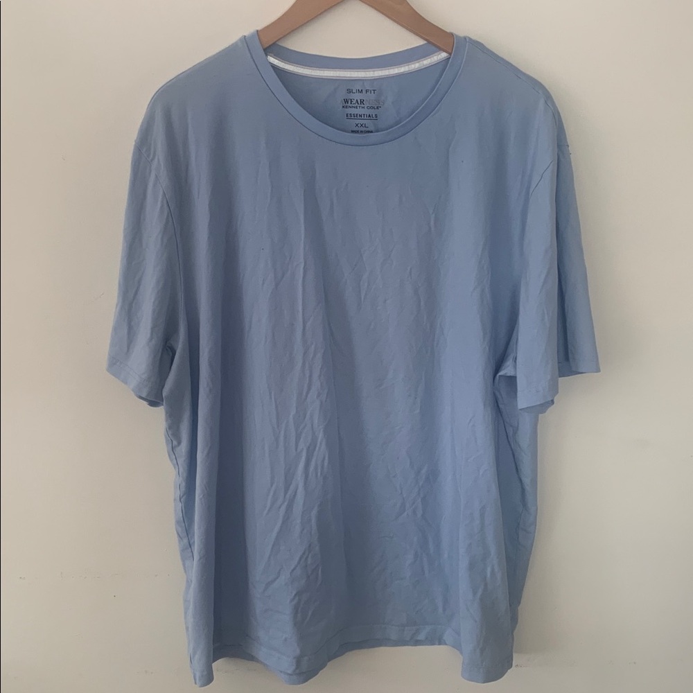 Kenneth Cole Light Blue Slim Fit T-Shirt